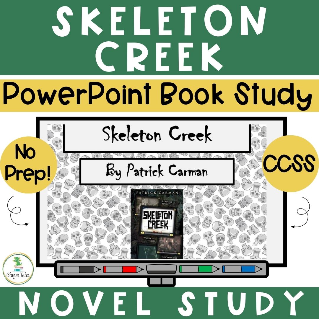 This is a novel study powerpoint for Skeleton Creek by Patrick Carman.