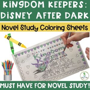 These are Novel Study Coloring Sheets for Kingdom Keepers: Disney After Dark by Ridley Pearson via www.blazertales.com