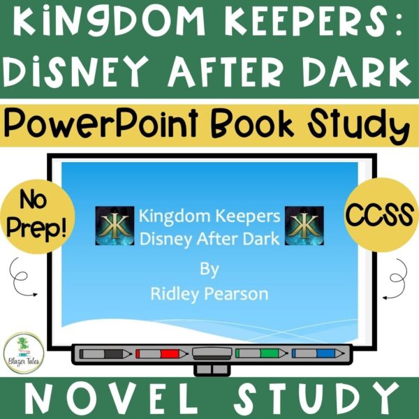 This is a novel study powerpoint for Kingdom Keepers Disney After Dark by Ridley Pearson.