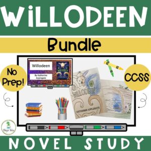 This is a Novel Study PowerPoint and Coloring Sheets Bundle for Willodeen by Katherine Applegate via www.blazertales.com
