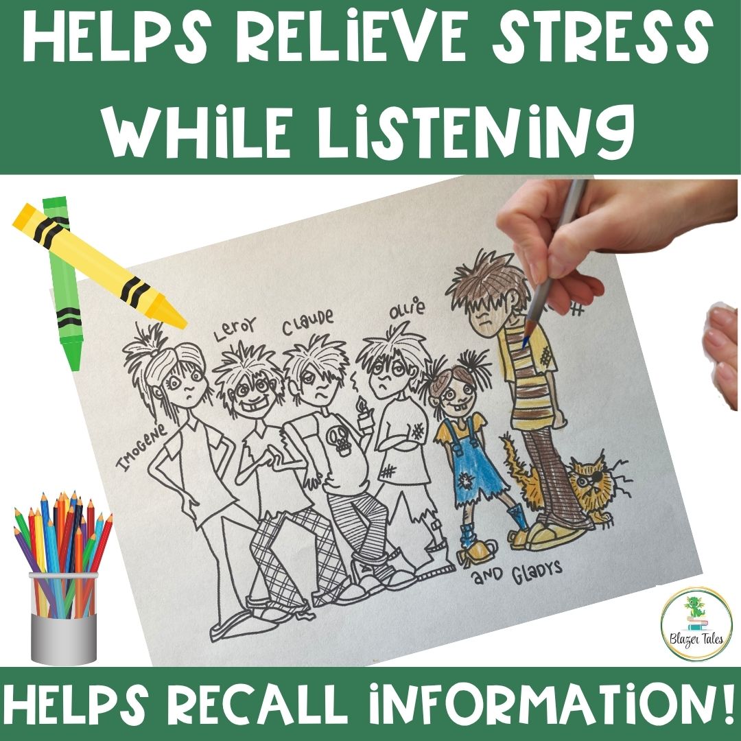 These are Novel Study Coloring Sheets for The Best School Year Ever by Barbara Robinson via www.blazertales.com