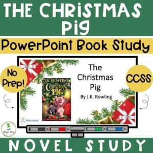 This is a Novel Study PowerPoint for The Christmas Pig by J.K. Rowling via www.blazertales.com
