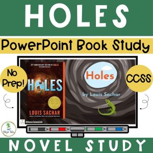 This is a Novel Study PowerPoint of Holes by Louis Sacher via www.blazertales.com
